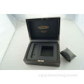 black lacquer wooden watch and cufflink box
